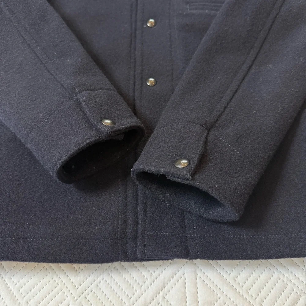 J. Crew Wool Sherpa Lined Skiff Jacket Size S Navy